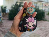 Anahtarlık Silikon Minnie Mouse Siyah Ayna Anahtarlık Çanta Süsü Karakter Figür Oyuncak thumbnail 2