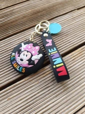 Anahtarlık Silikon Minnie Mouse Siyah Ayna Anahtarlık Çanta Süsü Karakter Figür Oyuncak thumbnail 4