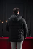 Advante Slimfit Çıtçıt Ve Fermuar Kapamalı Kapşonlu Erkek Kapitone Mont - 5