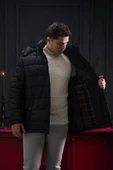 Advante Slimfit Çıtçıt Ve Fermuar Kapamalı Kapşonlu Erkek Kapitone Mont - 4