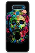 LG Q60 Uyumlu Kılıf Milano 28 Kafatası Dövme İz Bırakmayan Kılıf Karışık Çok Renkli - 1