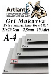 A4 Mukavva Gri 2.5 mm 10 Adet 1 Paket 21x29,7 cm A-4 Mukavva 2,5 mm Kalınlığında A-4 Mukavva thumbnail 1