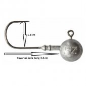 Dam Ball Jig Head No:3/0 İğneli 18gr Zoka (5 Adet) - 1