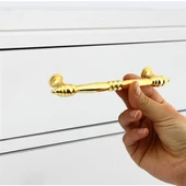 Petek Mobilya Mutfak Dolabı Çekmece Dolap Kapak Kulpu Düz Metal Kulp Kulbu Kulpları 128 Mm Altın thumbnail 5