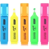 Piano Diamond Neon Şeffaf Uçlu Fosforlu Kalem 5'Li - 1