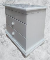 Hobi ERL 90222 Dekoratif Makyaj Kutu 2 Çekmece Ahşap MDF Beyaz Lake Boya El yapım - 3