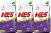 HES Matik Toz Çamaşır Deterjanı 27KG Color/Renkliler (216 Yıkama) (3PK*9KG) - 1