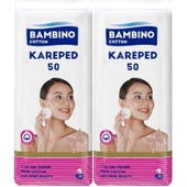 Bambino Cotton Kare Makyaj ve Bebek Temizleme Pamuğu 100 Adet (Kare En-Boy 7CM) (2PK*50) - 1