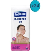 Bambino Cotton Kare Makyaj ve Bebek Temizleme Pamuğu 1200 Adet (Kare En-Boy 7CM) (24PK*50) - 1