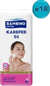 Bambino Cotton Kare Makyaj ve Bebek Temizleme Pamuğu 900 Adet (Kare En-Boy 7CM) (18PK*50) - 1