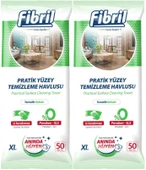 Fibril Yüzey Temizlik Havlusu 50 Yaprak XL Temizlik Kokulu 2 Li Set 100 Yaprak Plastik Kapaklı thumbnail 1