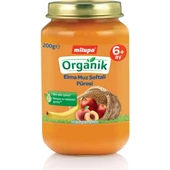 Milupa Organik Kavanoz Maması Püre 200GR Elma Muz Şeftali - 1
