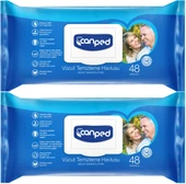 Canped Hasta Vücut Perine Temizleme Islak Mendil Havlu 48 Yaprak XL (2 Li Set) Plastik Kapaklı - 1