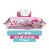 Baby Turco Islak Havlu Mendil 90 Yaprak Gül/Rose Plastik Kapaklı Tekli Pk - 2