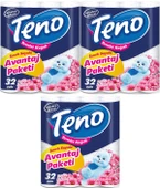 Teno Ultra Tuvalet Kağıdı Çift Katlı 96 Lı Paket Pudra Kokulu (Avantaj Pk Serisi) (3PK*32) - 1