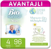 Sleepy Bebek Bezi Bio Natural Beden:4 (7-16Kg) Maxi 96 Adet Ultra Pk thumbnail 1