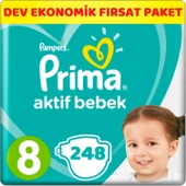 Prima Bebek Bezi Beden:8 (17+Kg) XXX Large 310 Adet Dev Ekonomik Fırsat Pk - 1
