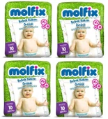 Molfix Bebek Bakım Alt Açma Örtüsü 4 Lü Set 40 Adet (4Pk*10) - 1