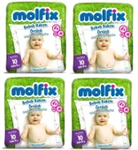 Molfix Bebek Bakım Alt Açma Örtüsü 4 Lü Set 40 Adet (4Pk*10) - 1
