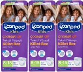 Canped Kids Çoçuklar İçin Külot Bez Tekstil Yüzeyli Yaş:8-15 (27-57Kg) 24 Adet (3Pk*8) thumbnail 1