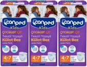 Canped Kids Çoçuklar İçin Külot Bez Tekstil Yüzeyli Yaş:4-7 (17-30Kg) 27 Adet (3Pk*9) - 1