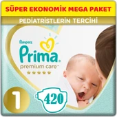 Prima Premium Care Bebek Bezi Beden:1 (2-5Kg) Yeni Doğan 420 Adet Süper Ekonomik Mega Pk thumbnail 1