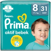 Prima Bebek Bezi Beden:8 (17+Kg) XXX Large 124 Adet Süper Ekonomik Fırsat Pk - 2