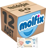 Molfix Islak Havlu Mendil İzotonik Yeni Doğan 12 Li Set 50 Yaprak Pamuklu Plastik Kapaklı - 1