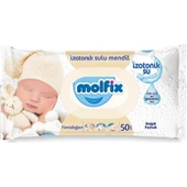 Molfix Islak Havlu Mendil İzotonik Yeni Doğan 12 Li Set 50 Yaprak Pamuklu Plastik Kapaklı - 4