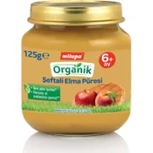 Milupa Kavanoz Maması Organik Püre 125GR Şeftali Elma - 1