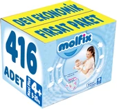 Molfix Bebek Bezi Beden:4+ (9-20Kg) Maxi Plus 416 Adet Dev Ekonomik Fırsat Pk thumbnail 1