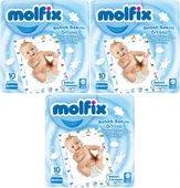 Molfix Bebek Bakım Alt Açma Örtüsü 3 Lü Set 30 Adet (3Pk*10) - 1