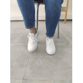 Unisex Ayakkabı Beyaz Beyaz Taban Spor Ayakkabı Sneaker Mg03 - 2