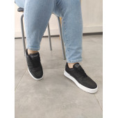 Unisex Ayakkabı Siyah Beyaz Taban Spor Ayakkabı Sneaker Mg03 - 1