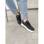 Unisex Ayakkabı Siyah Beyaz Taban Spor Ayakkabı Sneaker Mg03 - 2