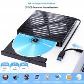 UpWay  Dvd Rw Usb 3.0 Type-C Slim Harici Cd Dvd Yazıcı Okuyucu MacBook iMac Windows11 - 6