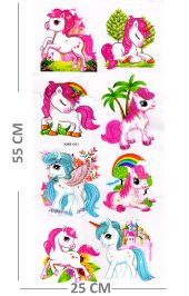 Duvar Sticker Kabartmalı 3 Boyutlu Sticker, 3d Duvar Stiker (XMB001) 55x25 cm - Unicorn Ülkesi - 2