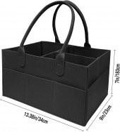 Katlanabilir Taşınabilir Keçe Organizer Çanta Siyah Renk - 3