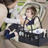 Katlanabilir Taşınabilir Keçe Organizer Çanta Siyah Renk - 4