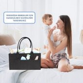 Katlanabilir Taşınabilir Keçe Organizer Çanta Siyah Renk - 6