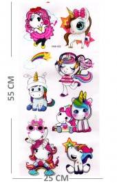 Duvar Sticker Kabartmalı 3 Boyutlu Sticker, 3d Duvar Stiker (XMB003) 55x25 cm - Unicorn Cute - 2