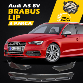 Audi A3 8v 2012-2019 Uyumlu Brabus Ön Lip 3 Parça Kanatlı Lip thumbnail 1