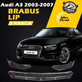 Audi A3 8P 2003-2007 Uyumlu Brabus Ön Lip 3 Parça Kanatlı Lip thumbnail 1