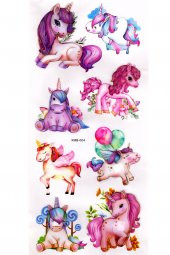 Duvar Sticker Kabartmalı 3 Boyutlu Sticker, 3d Duvar Stiker (XMB004) 55x25 cm - Unicorn Sevimli - 1