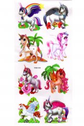 Duvar Sticker Kabartmalı 3 Boyutlu Sticker, 3d Duvar Stiker (XMB005) 55x25 cm - Unicorn Bahar - 1