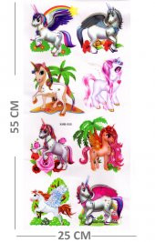 Duvar Sticker Kabartmalı 3 Boyutlu Sticker, 3d Duvar Stiker (XMB005) 55x25 cm - Unicorn Bahar - 2