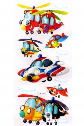 Duvar Sticker Kabartmalı 3 Boyutlu Sticker, 3d Duvar Stiker (XMC001) 55x25 cm - Helikopter - 1