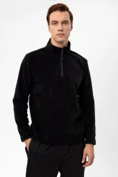 Kapişonlu Yaka Regular Kalıp Düz Sweatshirt - 1