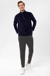 Kapişonlu Yaka Regular Kalıp Düz Sweatshirt - 7