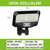 UpWay 126 LED Solar Bahçe Lambası Güneş Enerjili 3 Modlu Dış Mekan Aydınlatma - 4